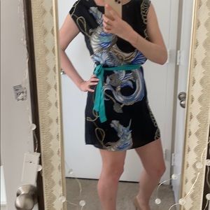 Cute tunica dress with turquoise belt